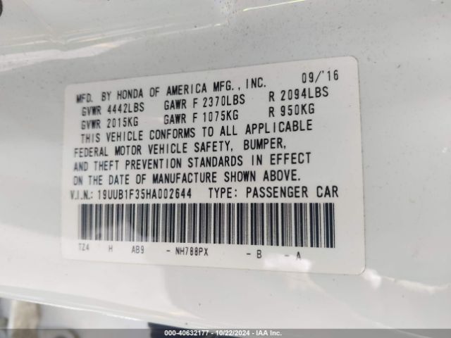 19UUB1F35HA002644 Acura TLX