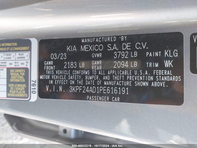 KIA Forte Lxs 2023 3KPF24AD1PE616191 Image 9