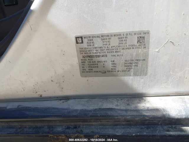 2013 CADILLAC SRX 3GYFNGE37DS614978 Photo 8