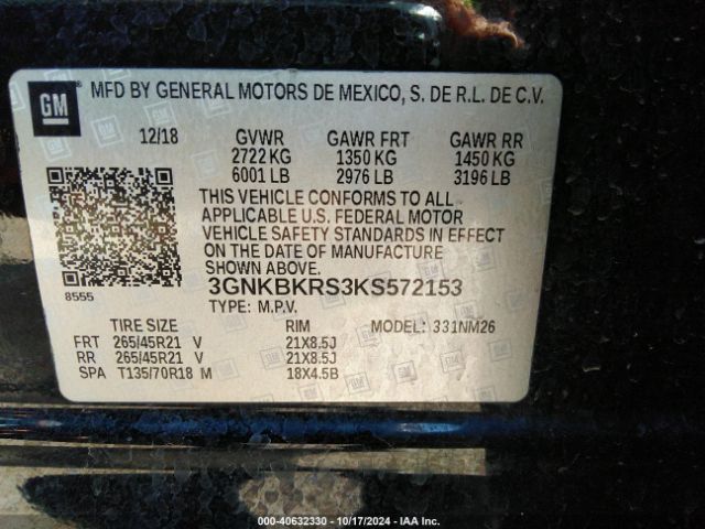 3GNKBKRS3KS572153 Chevrolet Blazer Premier