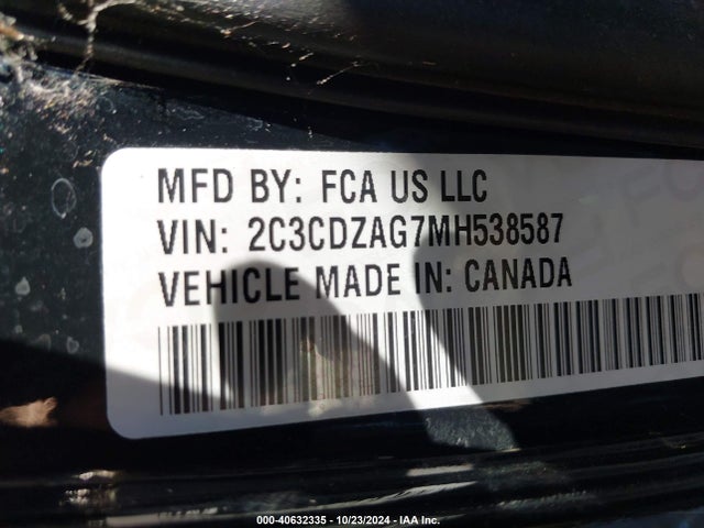 Dodge Challenger Sxt 2021 2C3CDZAG7MH538587 Image 9