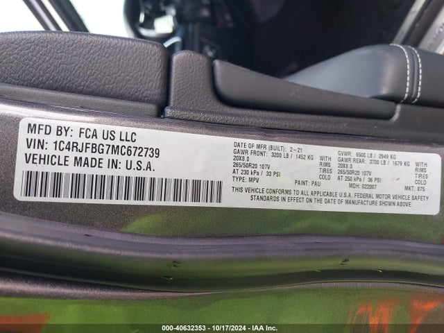 1C4RJFBG7MC672739 Jeep Grand Cherokee 80th Anniversary 4x4
