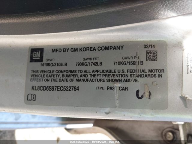 KL8CD6S97EC532764 Chevrolet Spark 1lt Auto