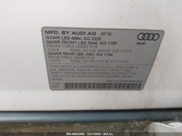 WA1JCCFS5HR004455 Audi Q3 2.0t Premium