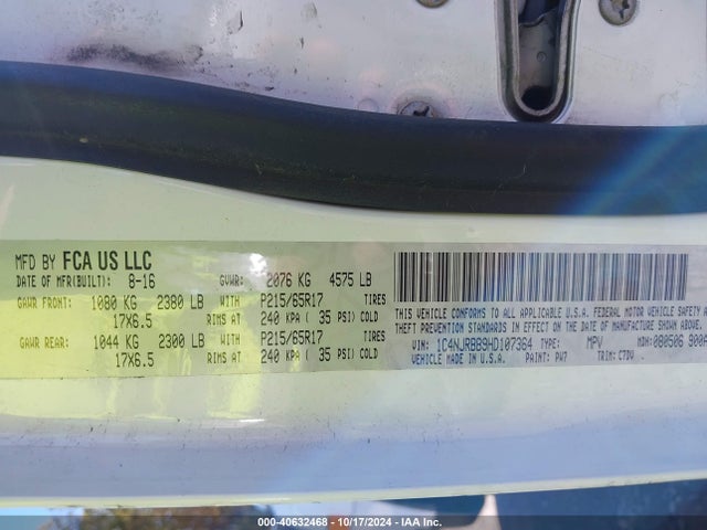 1C4NJRBB9HD107364 Jeep Patriot Sport 4x4