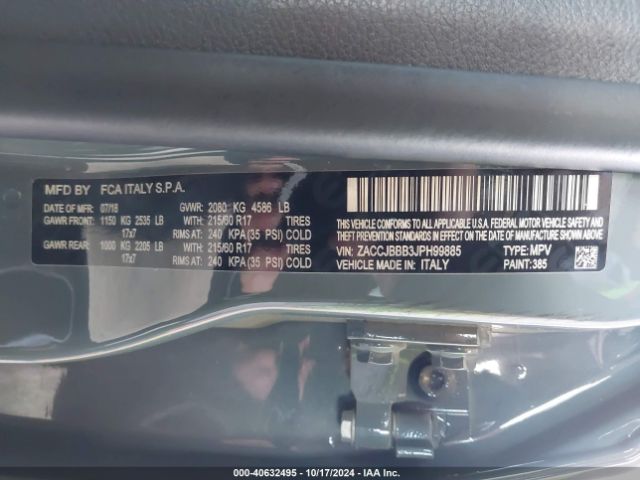 ZACCJBBB3JPH99885 Jeep Renegade Latitude 4x4