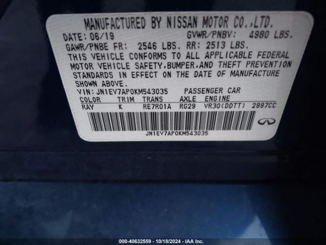 JN1EV7AP0KM543035 Infiniti Q50 3.0t Sport