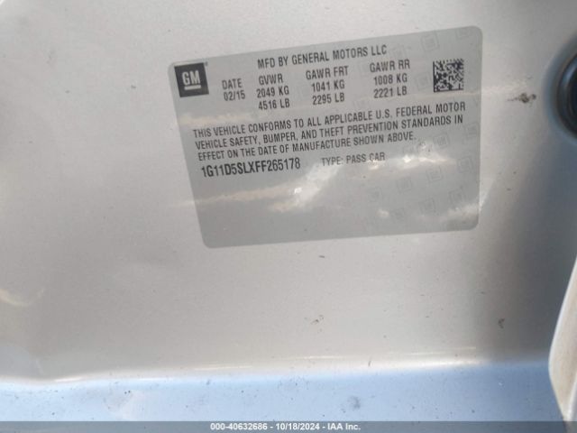 1G11D5SLXFF265178 Chevrolet MALIBU 2LT