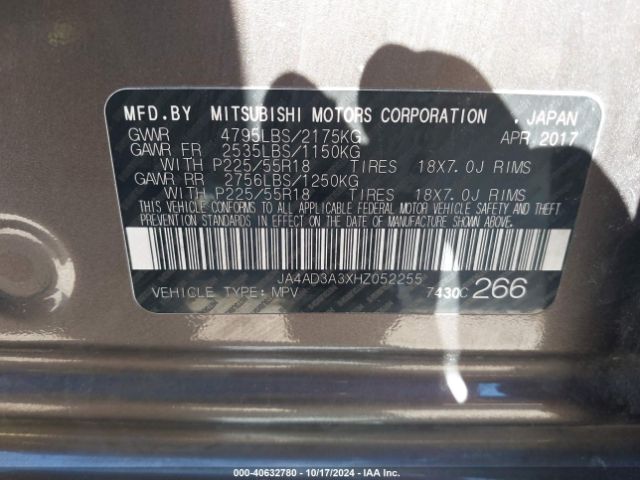 2017 MITSUBISHI OUTLANDER JA4AD3A3XHZ052255 Photo 8