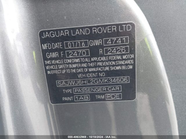 SAJWJ6HL2GMK34606 Jaguar F-TYPE R