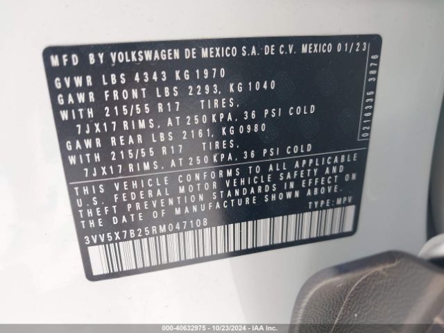 3VV5X7B25RM047108 Volkswagen Taos 1.5t S