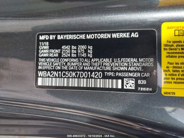 WBA2N1C50K7D01420 BMW M240i