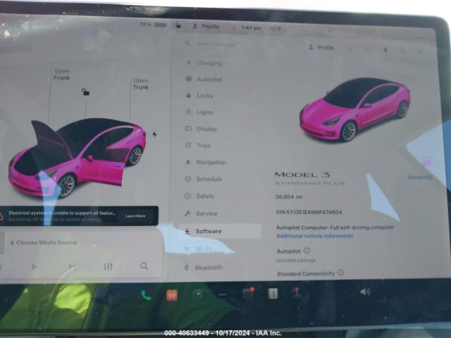 5YJ3E1EA9MF874604 Tesla Model 3 Standard Range Plus Rear-wheel Drive