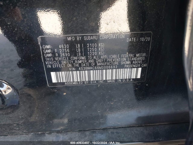 4S3BWAC66M3006693 Subaru Legacy Premium