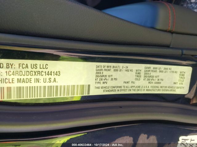 2024 DODGE DURANGO 1C4RDJDGXRC144143 Photo 8