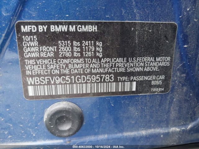 WBSFV9C51GD595783 BMW M5