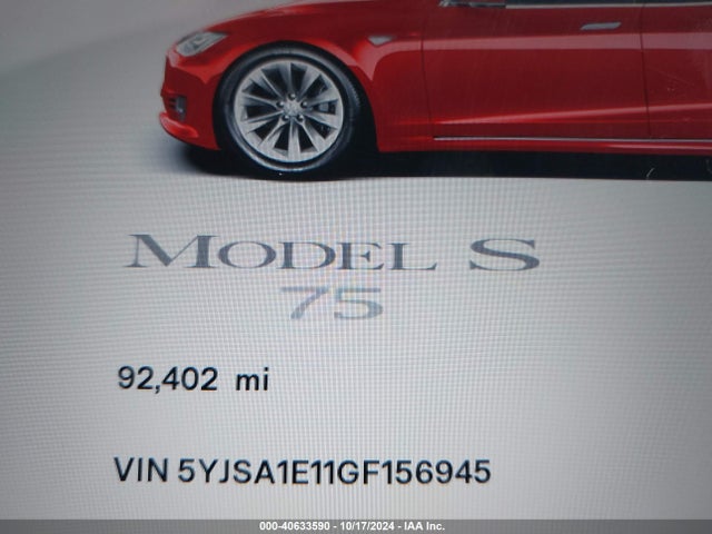 Tesla Model S 60/70/75/85 2016 5YJSA1E11GF156945 Image 15