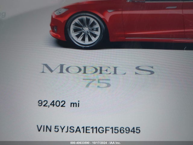 2016 TESLA MODEL S 5YJSA1E11GF156945 Photo 6