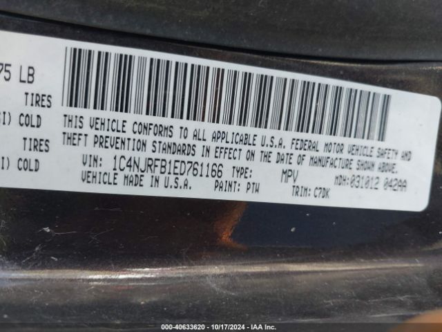 1C4NJRFB1ED761166 Jeep Patriot Latitude