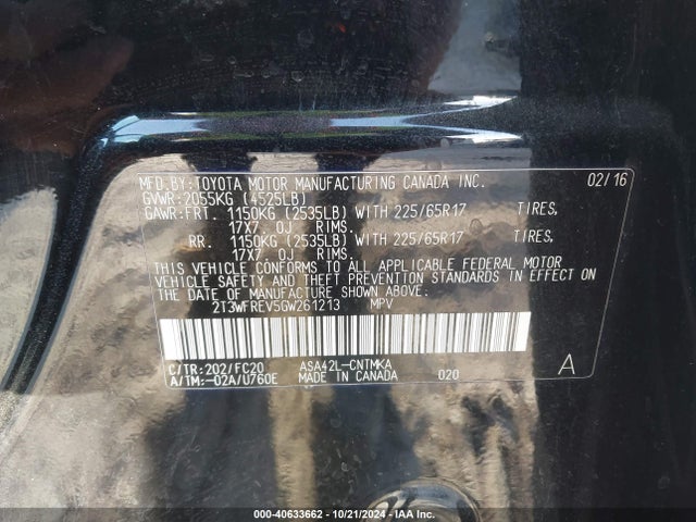 Toyota Rav4 Xle 2016 2T3WFREV5GW261213 Image 9
