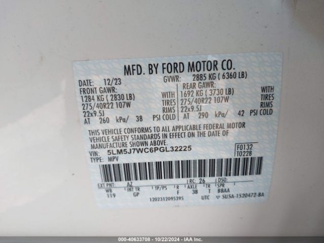 5LM5J7WC6PGL32225 Lincoln Aviator Reserve