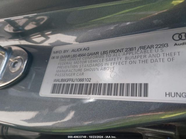 WAUB8GFF8J1088102 Audi A3 2.0t Premium/2.0t Tech Premium