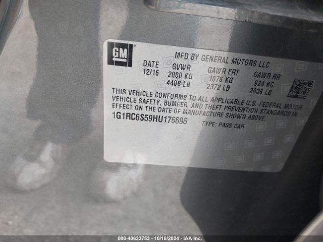 1G1RC6S59HU176696 Chevrolet VOLT LT