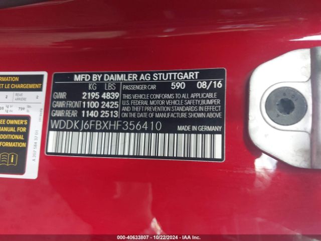 2017 MERCEDES-BENZ E 400 WDDKJ6FBXHF356410 Photo 8