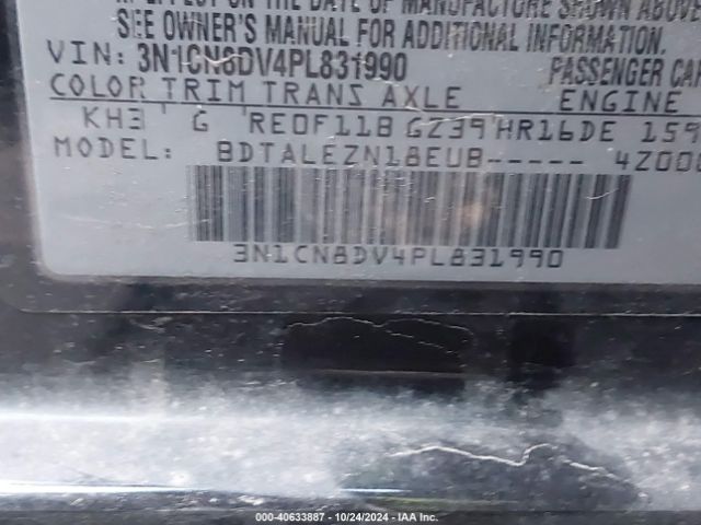 3N1CN8DV4PL831990 Nissan Versa 1.6 S Xtronic Cvt
