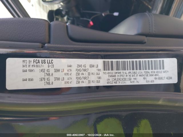 1C4RJEAG1KC811160 Jeep Grand Cherokee Laredo E 4x2