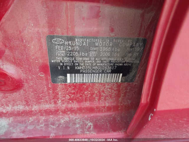 KMHD35LH8GU263617 Hyundai dohc gdi nu