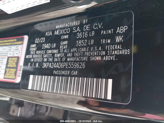 KIA RIO LX 2023 3KPA24AD6PE559626 Image 9