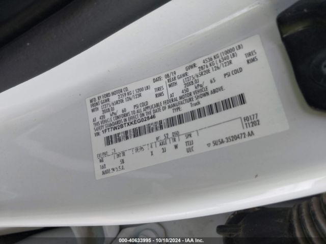 1FT7W2BTXKEG02846 Ford F-250 Lariat