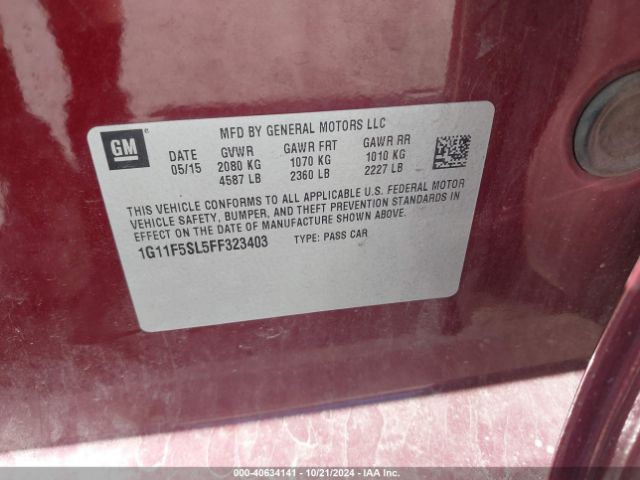 1G11F5SL5FF323403 Chevrolet Malibu 1lz
