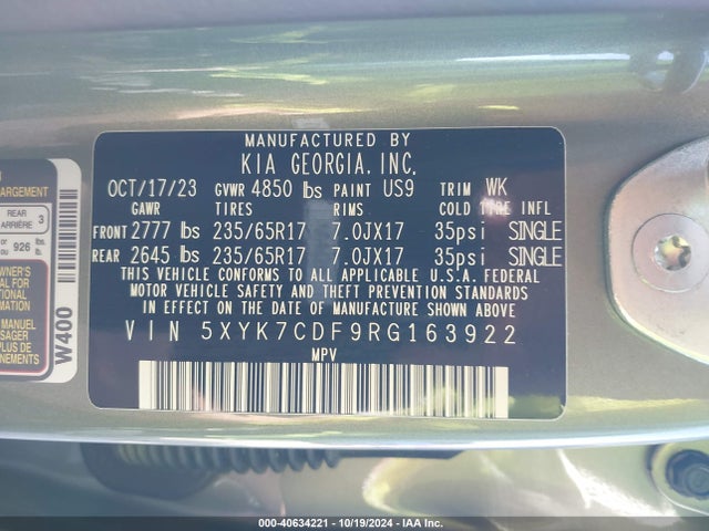 5XYK7CDF9RG163922 KIA Sportage X-pro