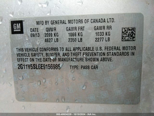 2G11Y5SL6E9156986 Chevrolet Impala 1ls