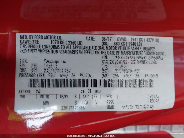 1FADP3L96HL305883 Ford FOCUS ST