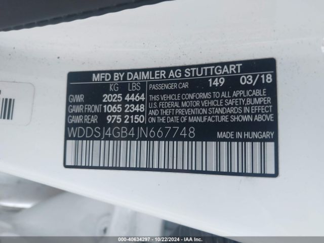 WDDSJ4GB4JN667748 Mercedes-Benz CLA 250 4MATIC