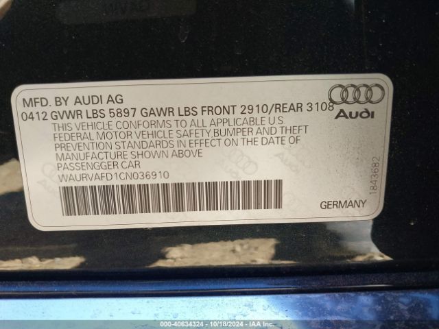 2012 AUDI A8 L WAURVAFD1CN036910 Photo 8
