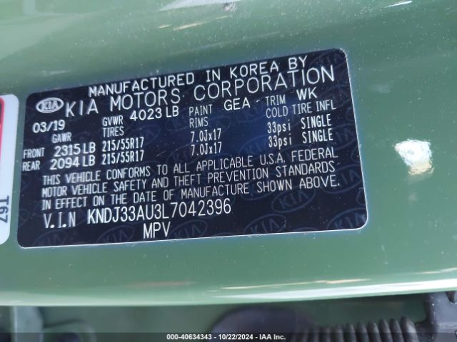 KNDJ33AU3L7042396 KIA SOUL EX