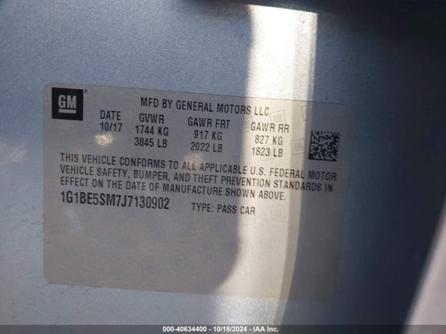 Chevrolet Cruze Lt Auto 2018 1G1BE5SM7J7130902 Image 9