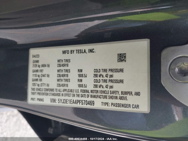 2023 TESLA MODEL 3 5YJ3E1EA4PF570469 Photo 8