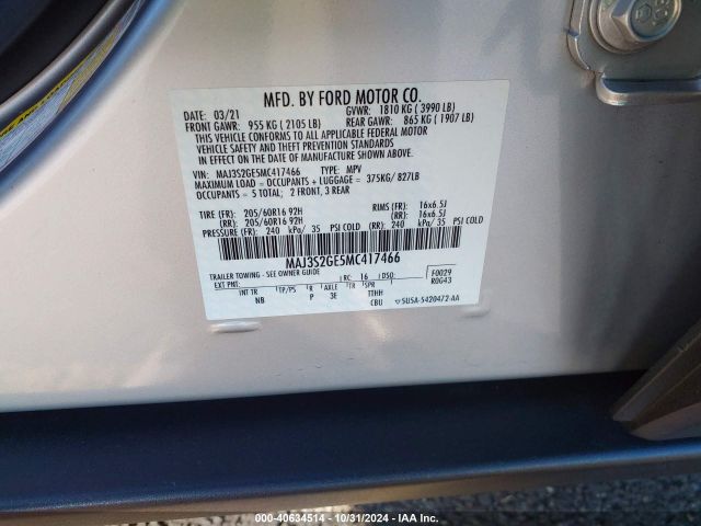 2021 FORD ECOSPORT MAJ3S2GE5MC417466 Photo 8
