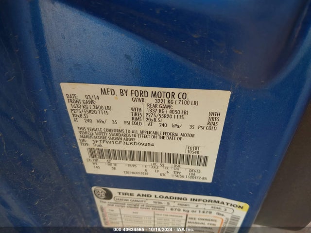 Ford F-150 FX2 2014 1FTFW1CF3EKD99254 Image 9