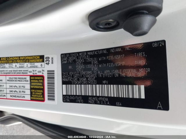 5TDKSKFC9RS145533 Toyota SIENNA LE