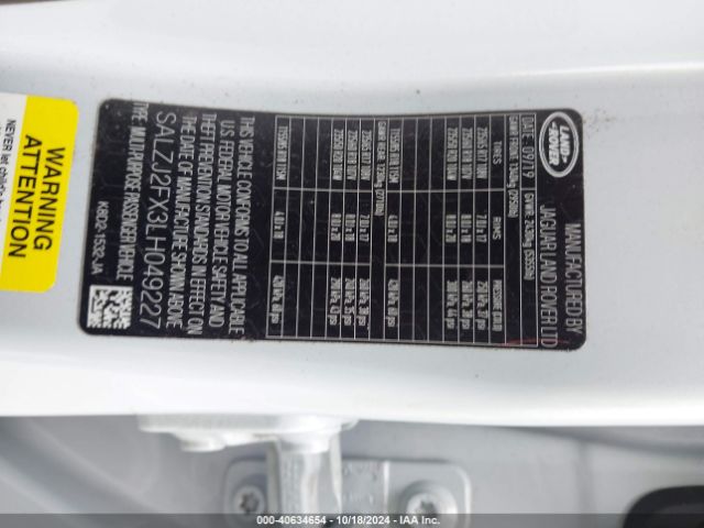 SALZJ2FX3LH049227 Land Rover Range Rover Evoque S