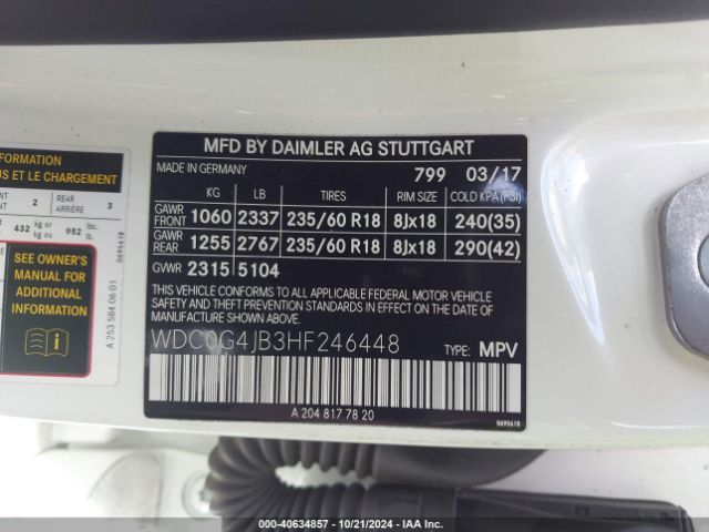 WDC0G4JB3HF246448 Mercedes-Benz GLC 300