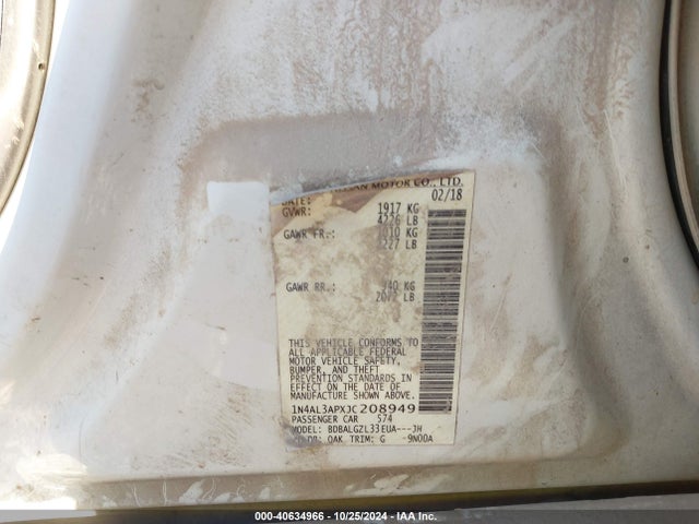 1N4AL3APXJC208949 Nissan Altima 2.5 S