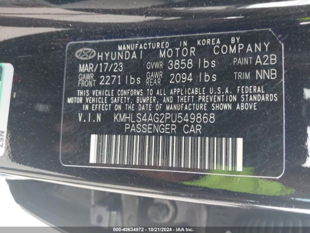 KMHLS4AG2PU549868 Hyundai ELANTRA SEL