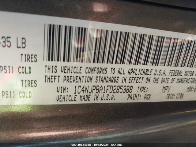 1C4NJPBA1FD285388 Jeep Patriot Sport